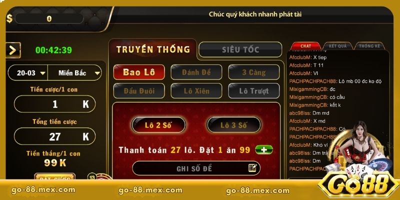 Sức hấp dẫn riêng biệt của sảnh lô đề tại Go88