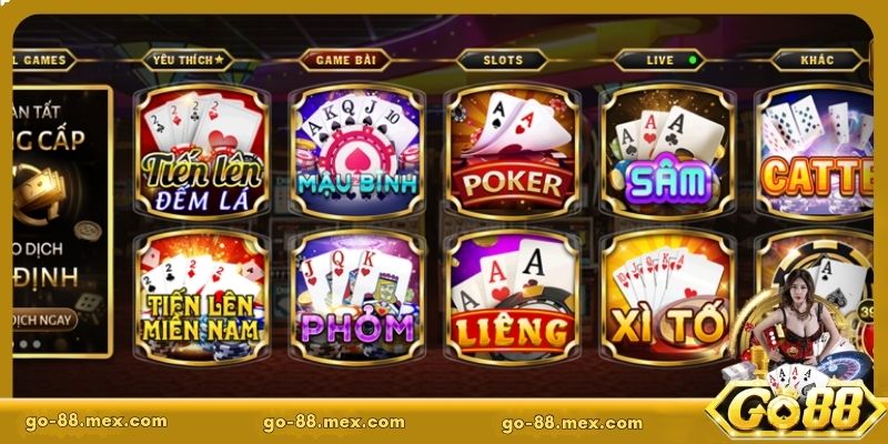 Trò chơi bài tại Go88 siêu thú vị